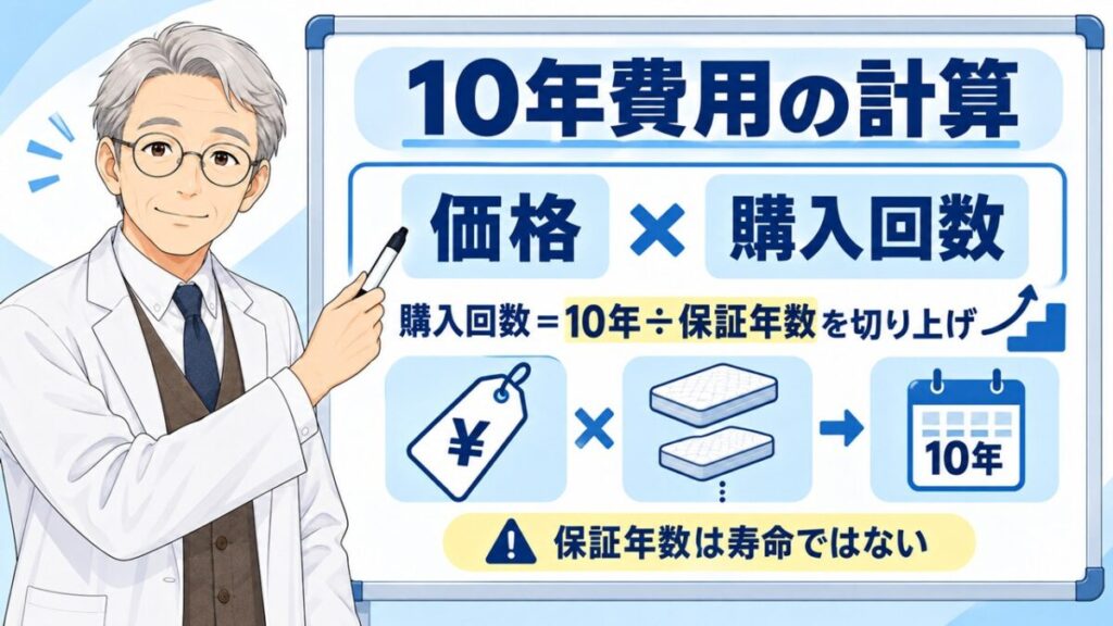 マットレス 10年 費用 比較