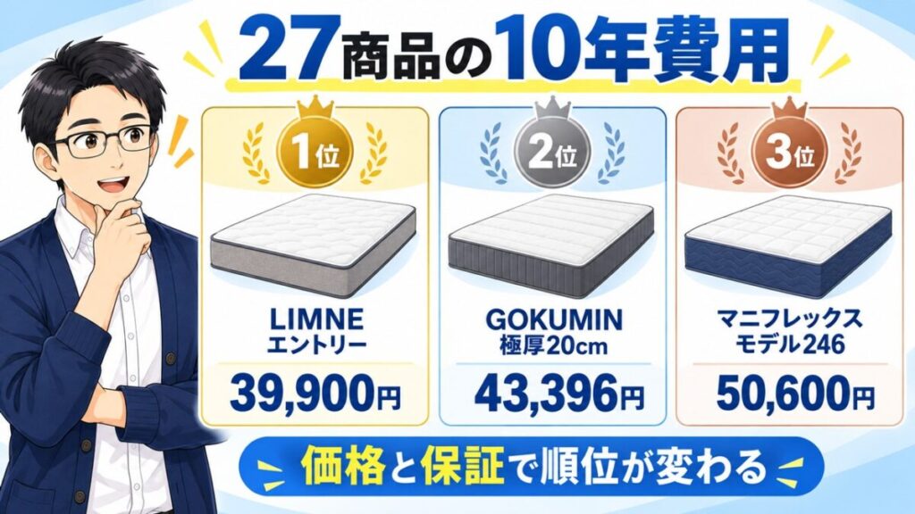マットレス 10年 費用 比較