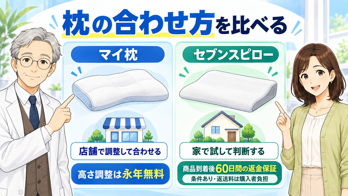 返金保証付きの既製品の枕と比べると合わせ方が逆になる